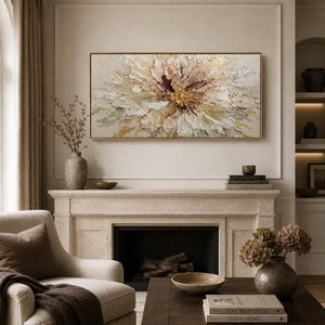 Gilded Bloom | Soft Tone Floral Wall Piece