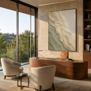 Flowing Clay Waves｜neutral textured wall art
