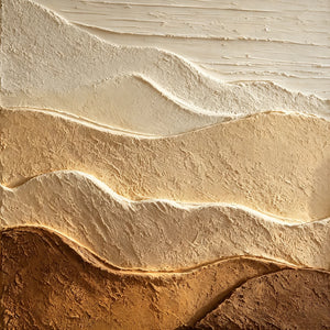 3D Textured Abstract Art | Neutral Mountain Range