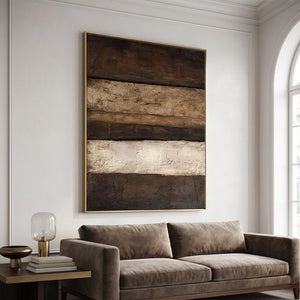 Textured Neutral Abstract Painting | Earthy Bands