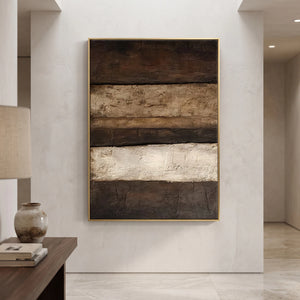 Textured Neutral Abstract Painting | Earthy Bands