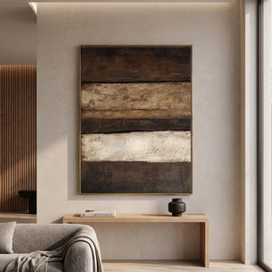 Textured Neutral Abstract Painting | Earthy Bands