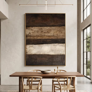 Textured Neutral Abstract Painting | Earthy Bands