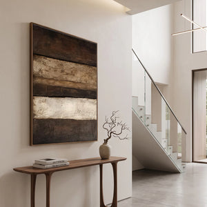 Textured Neutral Abstract Painting | Earthy Bands