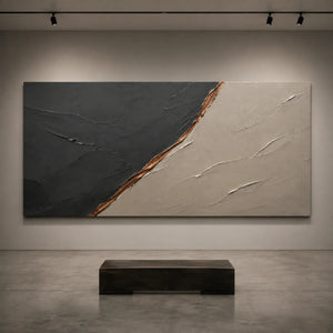 Copper Slant Gap | Monochrome Neutral Textured Abstract Wall Piece
