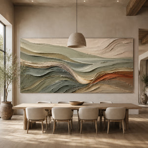 Curved Expanse | Multi‑Hue Textured Abstract Wall Piece