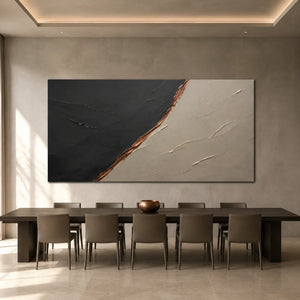 Copper Slant Gap | Monochrome Neutral Textured Abstract Wall Piece