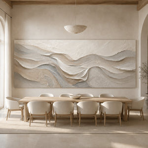 Neutral Drift | Beige Grey Textured Abstract Wall Piece