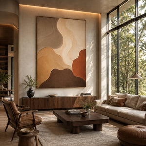 Warm Terrain Flow | Earth Tone Textured Abstract Wall Art