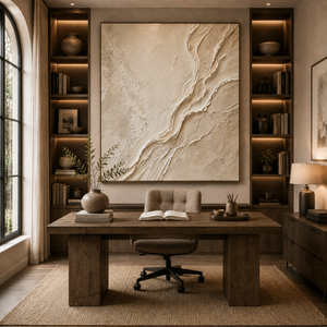 Earthen Current | Beige Neutral Textured Wall Art