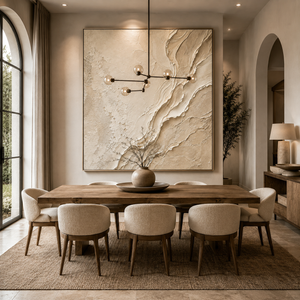 Earthen Current | Beige Neutral Textured Wall Art