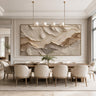 Gilded Ripple Drift | Warm Neutral Textured Abstract Wall Piece