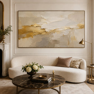 Gold Horizon Layers | textured wall art