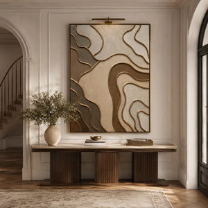 Gilded Earth Flow | Textured Abstract Canvas Wall Art