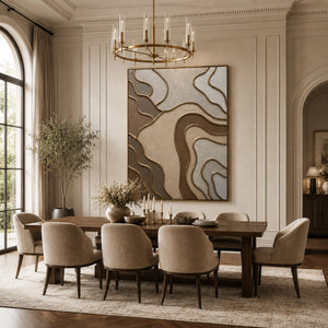 Gilded Earth Flow | Textured Abstract Canvas Wall Art