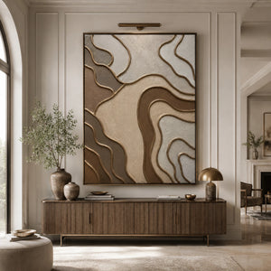 Gilded Earth Flow | Textured Abstract Canvas Wall Art