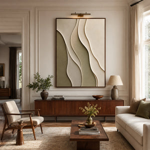 Sage Curved Layers | 3D Textured Abstract Wall Art