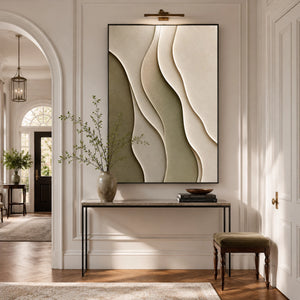 Sage Curved Layers | 3D Textured Abstract Wall Art