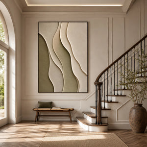 Sage Curved Layers | 3D Textured Abstract Wall Art