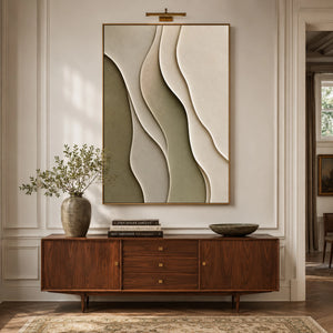 Sage Curved Layers | 3D Textured Abstract Wall Art