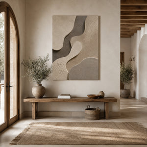 Soft Block Texture | Neutral‑Tone Abstract Wall Piece