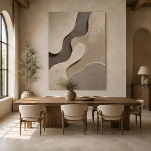 Soft Block Texture | Neutral‑Tone Abstract Wall Piece