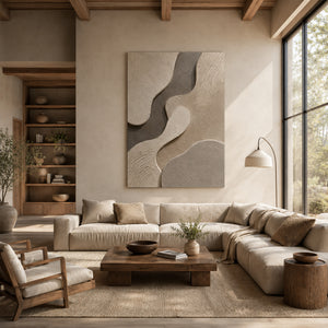 Soft Block Texture | Neutral‑Tone Abstract Wall Piece