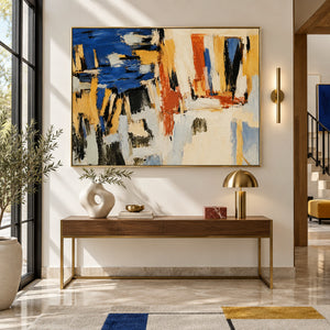 Vibrant Geometric Abstract Art | Large Statement Wall Decor