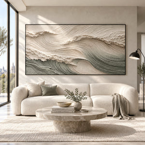 Coastal Tidal Relief Canvas | Thick Impasto Painting
