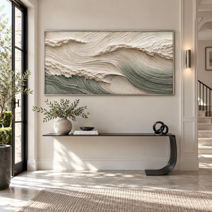 Coastal Tidal Relief Canvas | Thick Impasto Painting