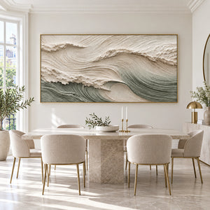 Coastal Tidal Relief Canvas | Thick Impasto Painting