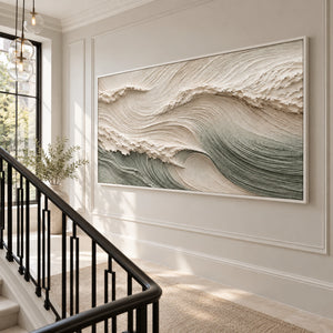 Coastal Tidal Relief Canvas | Thick Impasto Painting