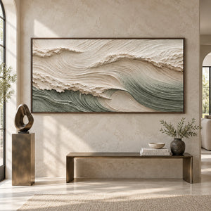 Coastal Tidal Relief Canvas | Thick Impasto Painting