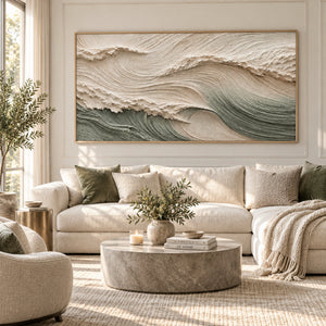 Coastal Tidal Relief Canvas | Thick Impasto Painting