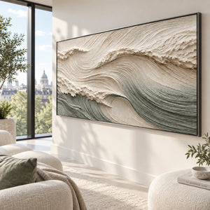 Coastal Tidal Relief Canvas | Thick Impasto Painting