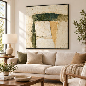 Wabi Sabi Block Texture Relief Canvas | Thick Impasto Painting