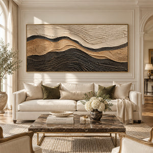 Earth Tone Abstract Ripple Art | Warm Transitional Wall Decor