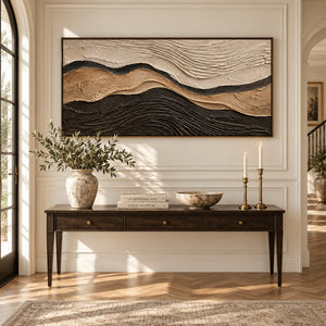Earth Tone Abstract Ripple Art | Warm Transitional Wall Decor