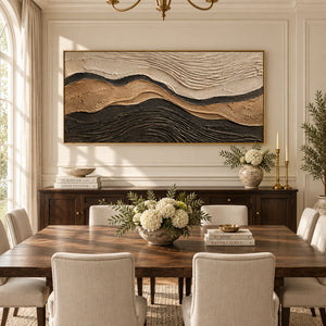 Earth Tone Abstract Ripple Art | Warm Transitional Wall Decor
