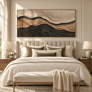 Earth Tone Abstract Ripple Art | Warm Transitional Wall Decor