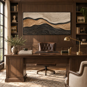 Earth Tone Abstract Ripple Art | Warm Transitional Wall Decor