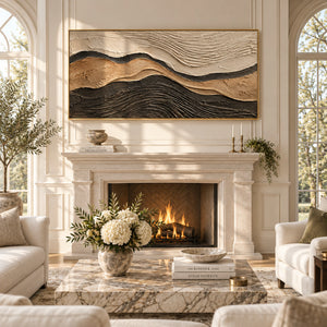 Earth Tone Abstract Ripple Art | Warm Transitional Wall Decor