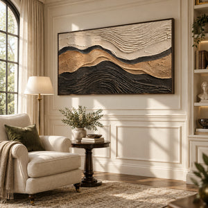 Earth Tone Abstract Ripple Art | Warm Transitional Wall Decor