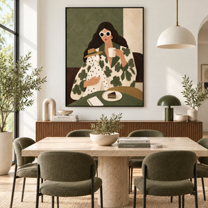 Woman with Dalmatian Dog Portrait | 3D Textured Wall Art
