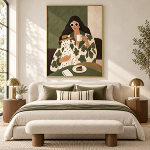 Woman with Dalmatian Dog Portrait | 3D Textured Wall Art