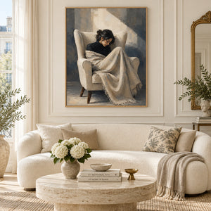 Solitary Peaceful Lady Portrait Art | Modern Organic Wall Decor