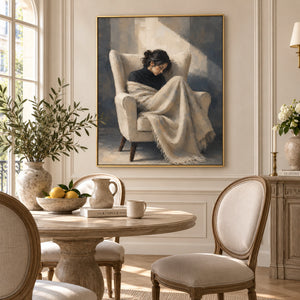 Solitary Peaceful Lady Portrait Art | Modern Organic Wall Decor