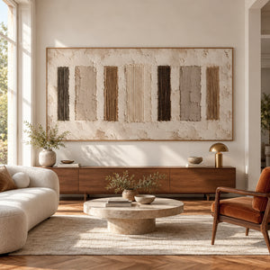 Vertical Striped Plaster Abstract | 3D Textured Wall Art
