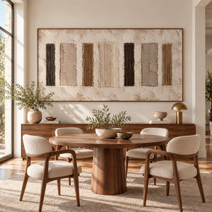 Vertical Striped Plaster Abstract | 3D Textured Wall Art