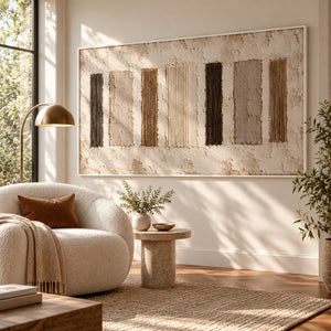 Vertical Striped Plaster Abstract | 3D Textured Wall Art